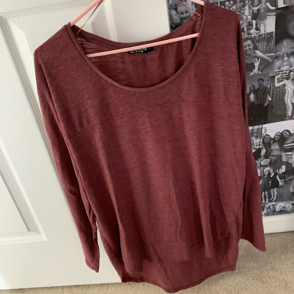 Maroon long sleeve top